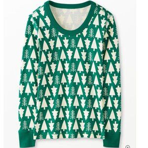 Hanna Andersson Women's Holiday Long John Pajama Top Winter Green